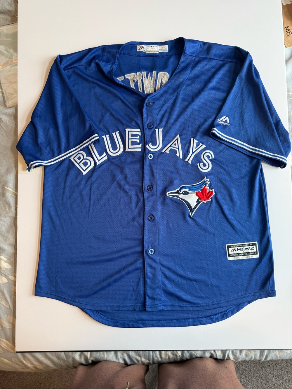 Majestic Troy Tulowitzki Blue Toronto Blue Jays Button-Up Jersey